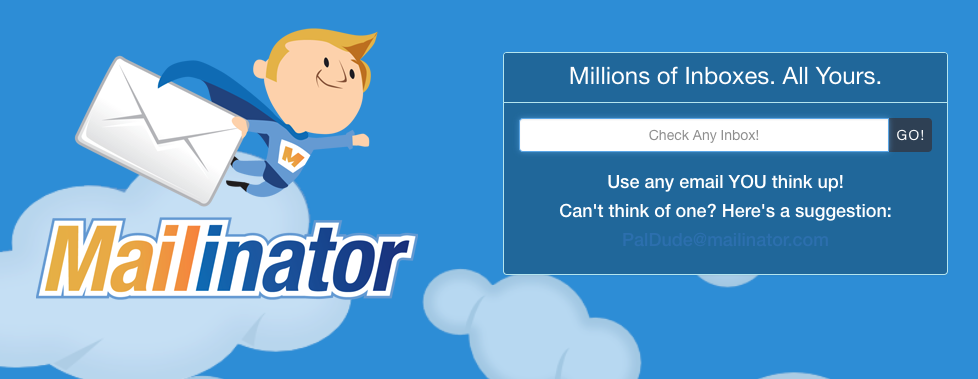 Mailinator landing page