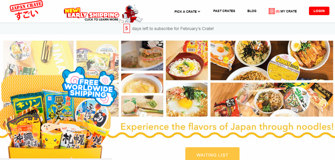 Ramen subscription box: Umai Crate